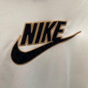 Nike Black and Gold Velvet Logo Hooded Sweatshirt